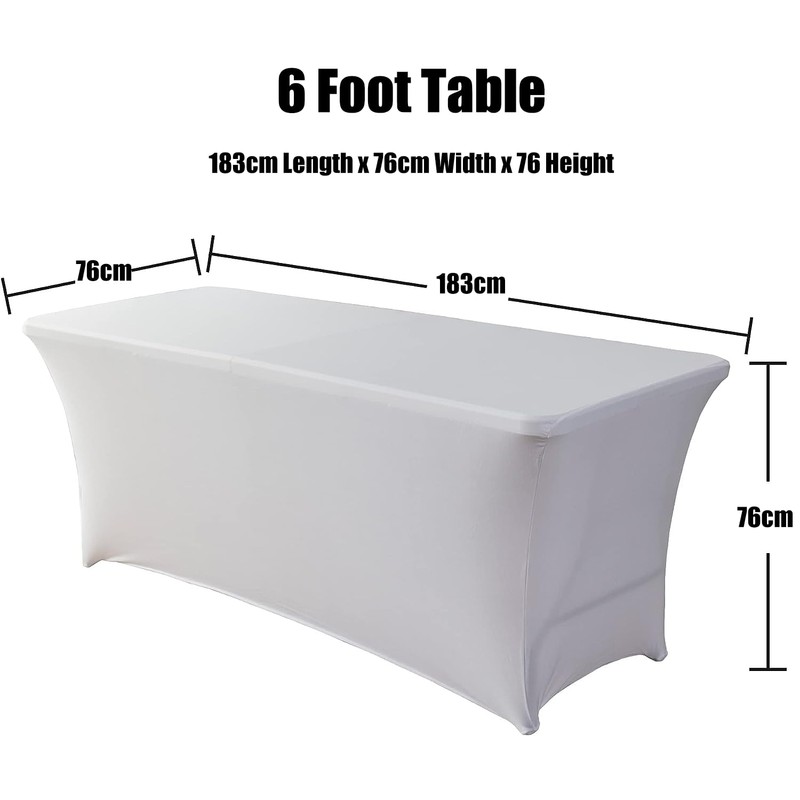 6Ft Stretchable Tablecloth Tight Fit Washable and Wrinkle Resistant Spandex