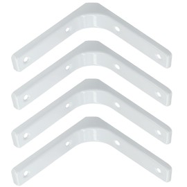 4 PCS Heavy Duty Shelf Bracket,L Shape Right Angle Bracket (White, 100mm×100mm)