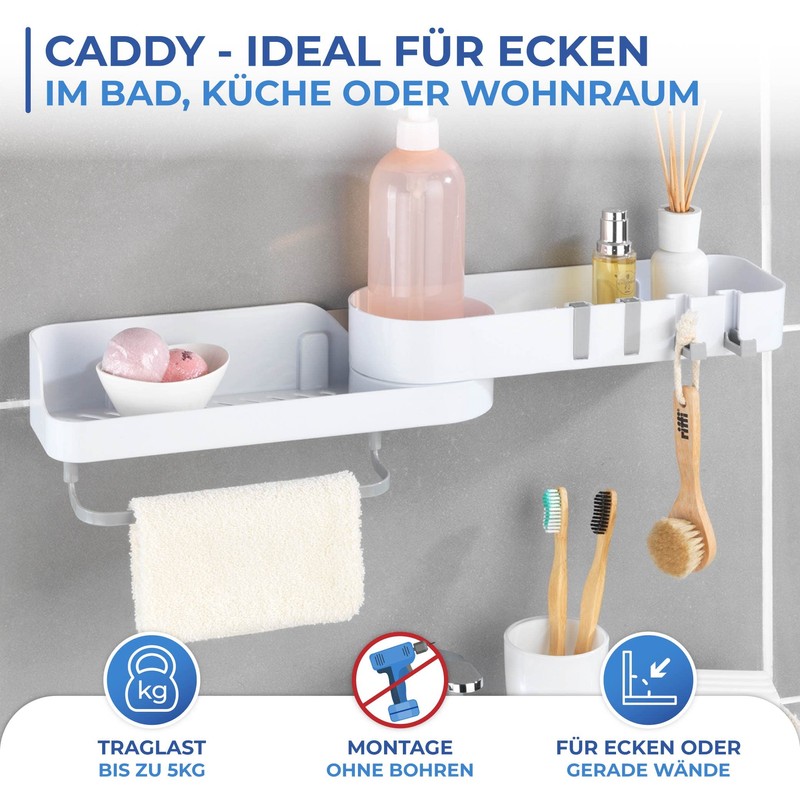 Maximex Corner Storage Basket with Swivel Joint No Drilling -