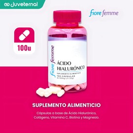 Suplemento Alimenticio Fiore Femme Ácido Hialurónico Cápsulas Sin Sabor 100 U