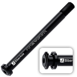 BiberAxle 12 mm Thru Axles for Bicycle Forks and Rear Bicycle Frame, Mountain Bike and Road Bikes, Aluminium Alloy Hub Adapter Axle, (Thread Pitch: 1.0 mm/Length: 138 mm)