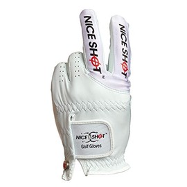 Nice Shot Longbow Salute Cabretta Leather Golf Glove Men's Right Hand White Extra Large XL | Premium & Genuine Cabretta Leather