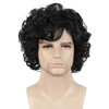 yuehong Short Curly Black Mens Wig Anime Cosplay Fashion Daily