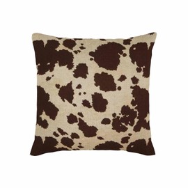 TASDANA Brown Cow Print Throw Pillow Cover White Brown Cow Pattern Animal Vintage Style Pillow Covers 18X18 Inch Square Cotton Linen Soft Couch Cushion Case for Bedroom Sofa Living Room Home Decor