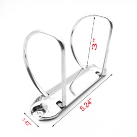 Shuokecrafts 5Pack 2-Ring Binder Mechanism Spines for Top-Binding, 2 D-Rings (76mm)
