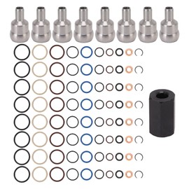 Acouto Kit de Reparación de Fugas de Riel de Aceite para 6.0L 2003-2010 Tubo de Bola de Metal de Goma O Anillos Reemplazo del Sello del Inyector