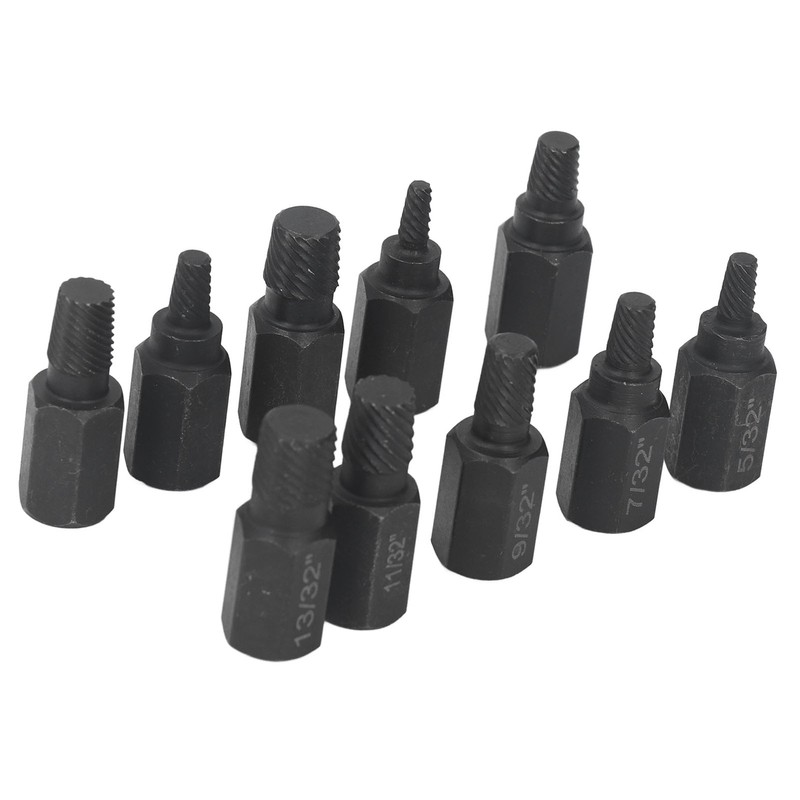 10Pcs Broken Screw Extractor Set 1/4 7/32 3/16 5/32 1/8