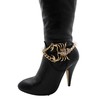 TFJ Women Boot Bracelet Gold Metal Chains Big Scorpion Bling