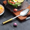 Berglander Solid Spoon, Stainless Steel Gold Handle Solid Cooking Spoon