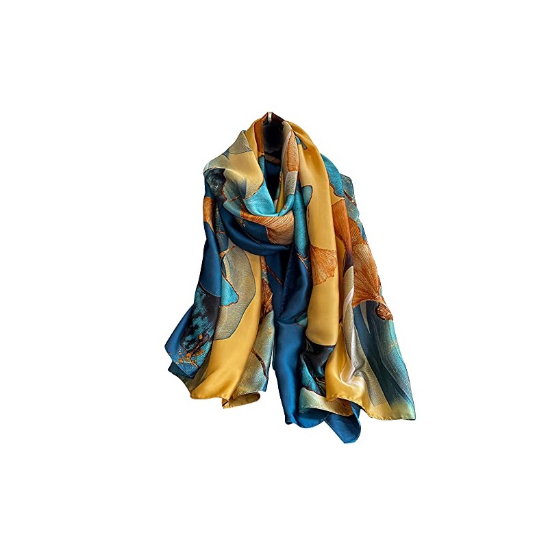 NUWEERIR Womens 100% Large Mulberry Silk Scarf Long Satin Scarf