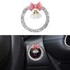 Lyxheth Cute Bow Bling Car Engine Stop Decoration Ring, Engine