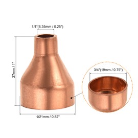 MECCANIXITY Copper Reducing Coupling Fitting with Sweat End, 1/4 x 3/4 Inch ID for HVAC Refrigeration Adapter