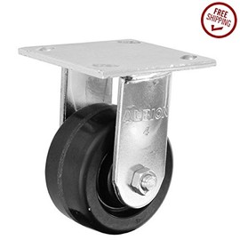 Albion 16TM04201R 4" Diameter Phenolic Wheel Medium Heavy Duty Rigid Caster, Roller Bearing, 2" Tread Width, 4-1/2" Length x 4" Width Base Plate, 800 lb. Capacity