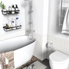 Moforoco Large Shower Caddy Shelf Organizer Rack, Self Adhesive Black