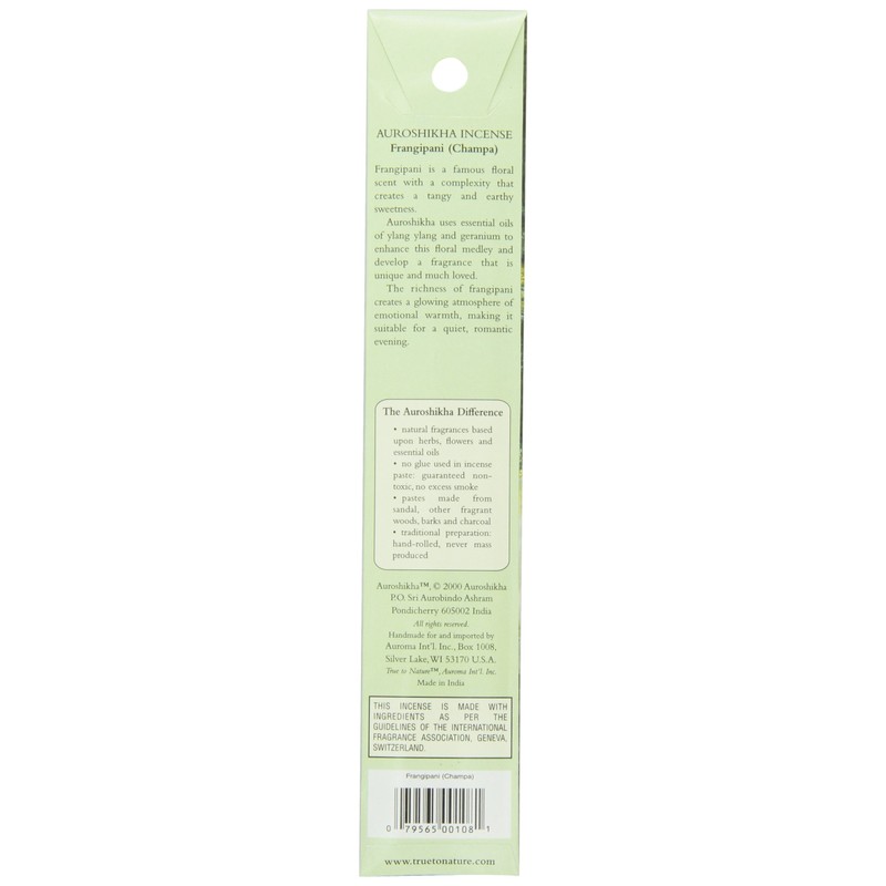 Auroshikha Incense, Frangipani Champa, 10 Gram