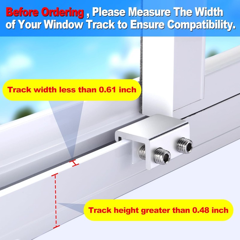HYIEOU Sliding Window Locks with Key (2 Sets), Adjustable Aluminum