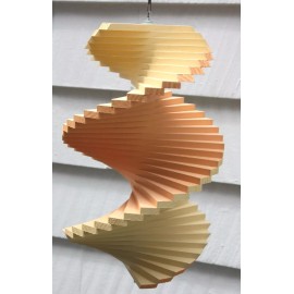 handmade Peach wood wooden floating twister spinner patio porch yard spiral spin wheel