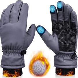 Children's Winter Gloves, -20°C, Children's Gloves, Windproof, Warm Winter Gloves, Touch Screen, Outdoor Sports Cycling Gloves for Boys and Girls, Kids Non-Slip Windproof Running Gloves