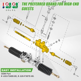 10L0L Golf Cart Steering Gear Box Assembly for Yamaha G22 (2003-2007) Gas or Electric Golf Cart Replace OEM# JU0-F3400-00