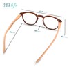 Brown Retro Bamboo Frame Round Reading Glasses for Women with