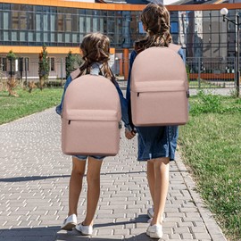 Kono Children's Backpack School Bag for Boys and Girls Lightweight Rucksack for Teenagers Students Bookbag Travel Casual Daypack Women Men (Pink)