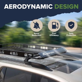 ARKSEN 64 x 39 x 4 Inch Upgrade Universal Roof Rack - 150Lbs Capacity Heavy Duty Rooftop Cargo Carrier with Extension for Car, SUV & Pickup, Durable Steel, Easy Install, Spacious Storage