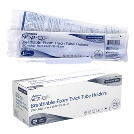 Dynarex Breathable Foam Trach Tube Holder - Adjustable Tracheostomy Tube Holder with Soft Outer Ties, Hook-and-Loop Closure - Tracheostomy Care Supplies - 1 Piece - Large, Box of 20
