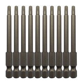 Sepuly 10Pcs Magnetic Torx Head Screw Driver Bits 75mm/3inch Long 1/4inch Hex Shank Security Tamper Proof Magnetic Torx Bit (T20)