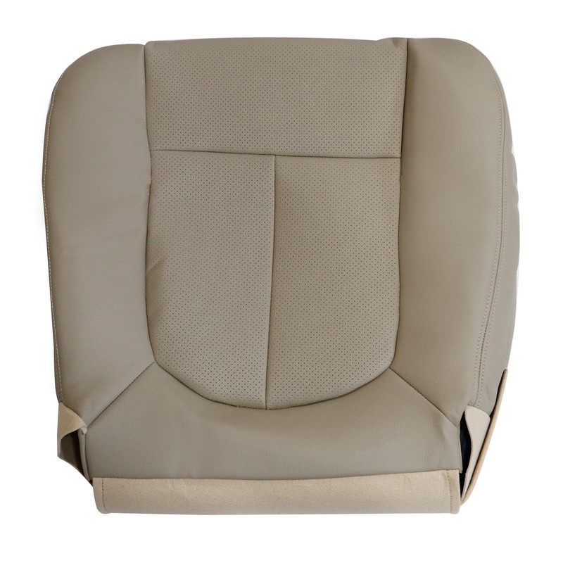 Priprilod Perforated Leather Tan Driver Side Bottom Replacement Seat Cover