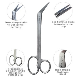 SANDBROS® 7.5 INCH Toe Nail Clippers Scissors Long Reach Large Handled Chiropody Thick Heavy Duty K7