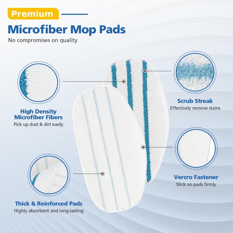 LINNIW 8 Pack Replacement Steam Mop Pads Compatible for PurSteam