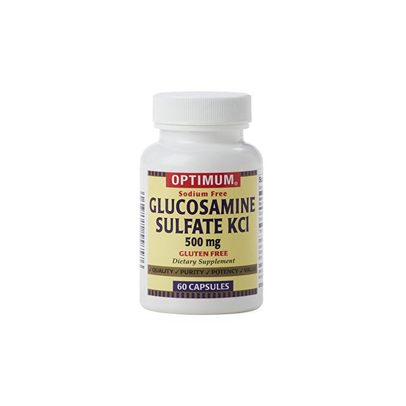 Optimum Glucosamine Sulfate KCI 500mg, 60 Capsules Each (Pack of