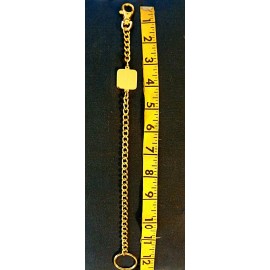 Unbranded 12" GOLD TONE CHAIN * KEY CHAIN * LOBSTER CLASP & RING * 1" MONOGRAMMABLE SQUARE