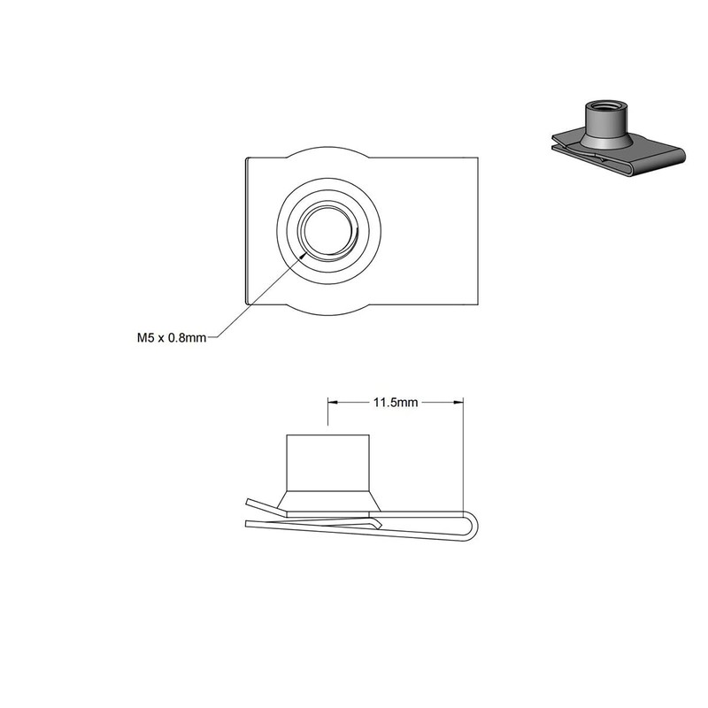 M5 Stainless Steel U -Style Clip-On Nut,U-Type Fasteners (Pack of