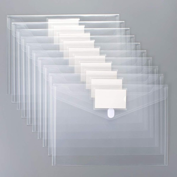 24 Pack Plastic Envelopes Poly Envelopes, Sooez Clear Document Folders