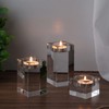 6 Pcs Crystal Candle Holders Clear Tea Light Candle Holders