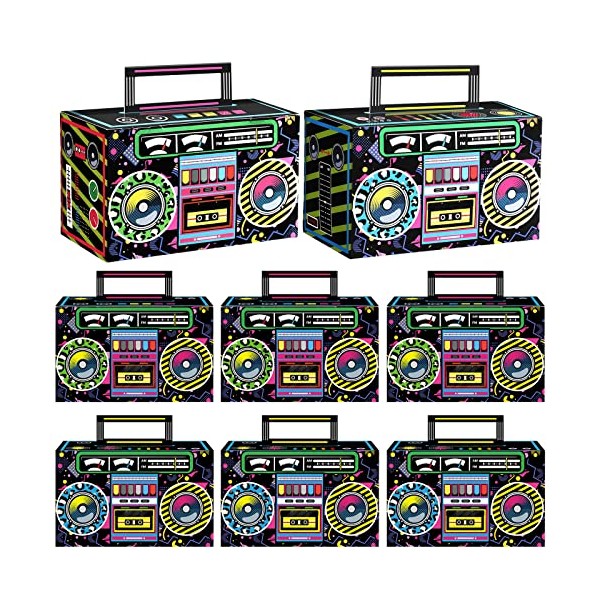 80s Party Favor Boxes, Novelty Boom Box Favors Gift TreatÂ GoodieÂ CandyÂ Paper