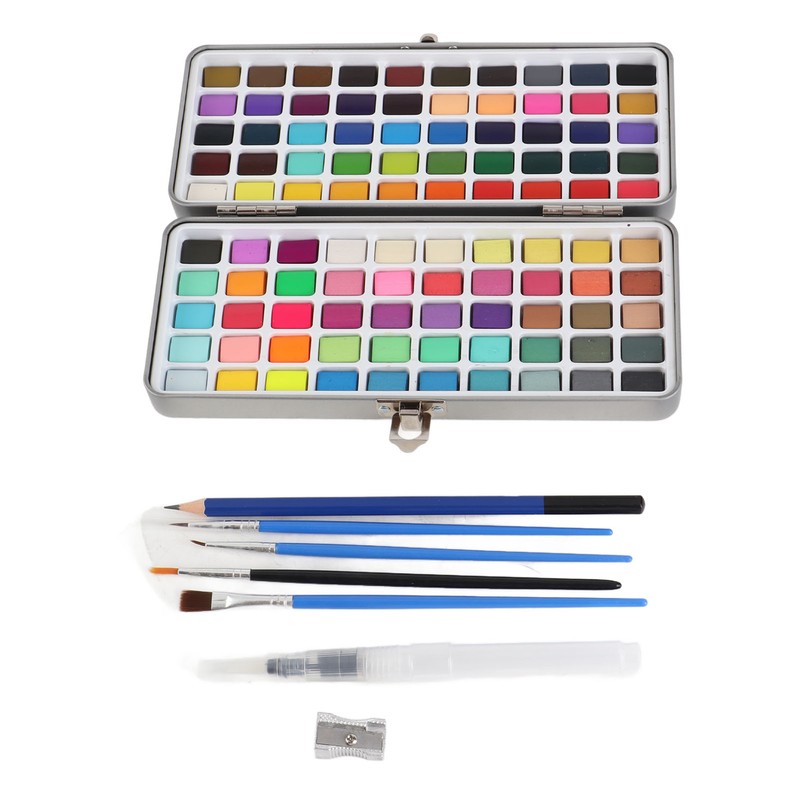 100 Colors Watercolor Paints Set High Transparency Pearlescent Solid Watercolor