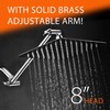 HotelSpa Large 8 inch Stainless Steel Slimline Square Rainfall Showerhead