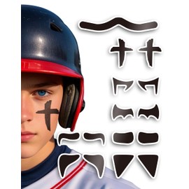 48 Pairs Eye Black Stickers, Sports Eye Strips Baseball Football Softball Face Eyeblack Stickers for Sport Game Day Themed Birthday Party Supplies (Mixed4)