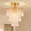 FRIXCHUR Mini Size Crystal Chandelier Modern Flush Mount Ceiling Light