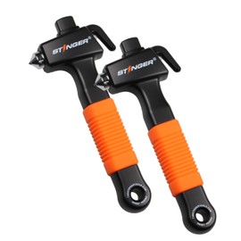 Stinger Super Duty Car Emergency Escape Tool - Hardened Carbon Steel Safety Hammer, Spring-Loaded Window Breaker, Razor-Sharp Seat Belt Cutter, Life-Saving Rescue Tool (Orange and Orange)