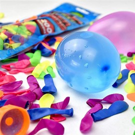 HTI Toys Aqua Shot Waterbomb + Nozzle 200 Pieces, multicoloured, 0008475