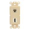 RiteAV Cat6 HDMI Wall Plate Insert - Rocker [Ivory/Ivory]