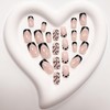 Goiern 24pcs French Tip Press On Nails Short Square Fake
