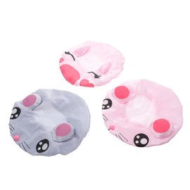 Baluue 3pcs Cartoon Children's Bathing Shower Cap Shower Hat Multi-functional Bath Caps Swim Cap Bathing Hat Bathing Hats Children Bath Caps Showering Hat Peva