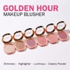 Oulac Luminous Blusher for Cheek Women|Pink Sliver Refletive Glow Highlighter