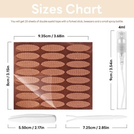 480 Pcs Double Eyelid Tape Invisible Eyelid Stickers Lifter Strips Natural Face Makeup Tape Glue-Free Lace Droopy Lid Stickers with Tools - Pink Gold Base 20 Sheets XL Size