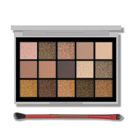 Erinde 15 Colours Eyeshadow Palette, Matter Shimmer Eye Shadow, Glitter Eye Makeup, Travel Size Makeup Pallet, High Pigmented, Naturing-Looking, Blendable, Long Lasting