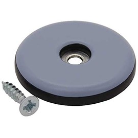 Pack of 4 Teflon Glides, Furniture Glides, Floor Protection, Grey, Diameter 50 mm, - 5 mm Thick Including Screw 3.5 mm x 20 mm, PTFE Coating, Teflon Gliders, Furniture Gliders, Chair Glides
